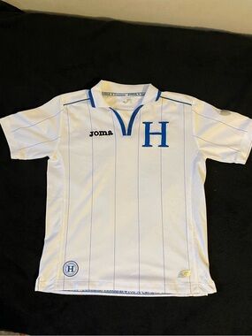 Joma Kids White & Blue 'H' Soccer Jersey